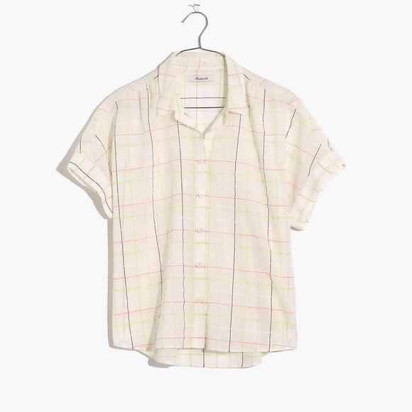 Madewell Hilltop Short in Neon Windowpane - Picture 3 of 6